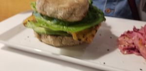 Burger at Lettuce Love Cafe in Burlington