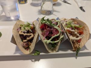 Taco trio - very good but not super filling at Lettuce Love Cafe in Burlington
