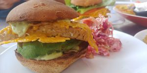 Cali burger at Lettuce Love Cafe in Burlington