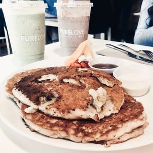 Banana pancakes! at Lettuce Love Cafe in Burlington
