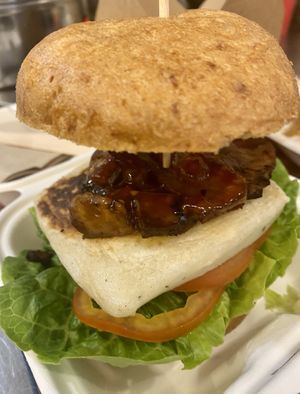 Hal’loumi burger and our homemade Fake’n at The Vegan Street Food Company in Worthing