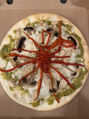 Avocado base pizza  at The Vegan Street Food Company in Worthing