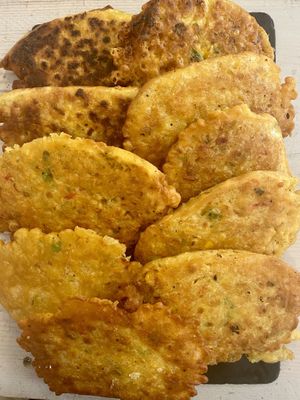 Sweetcorn fritters  at The Vegan Street Food Company in Worthing