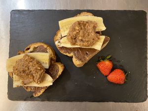 Chocynuttynarna on toast at The Vegan Street Food Company in Worthing