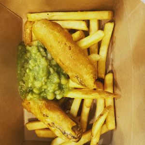 Sausage in Batter  at The Vegan Street Food Company in Worthing