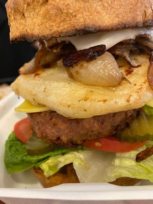 Beyond burger with added Hal’loumi at The Vegan Street Food Company in Worthing