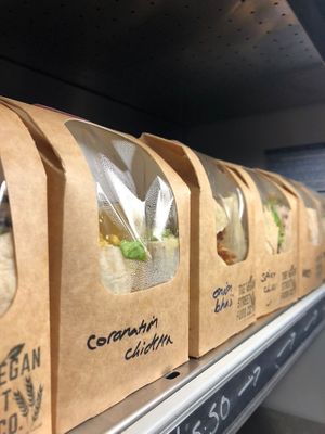 Our wraps all ready to Grab & Go at The Vegan Street Food Company in Worthing