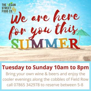 Summer opening hours  at The Vegan Street Food Company in Worthing