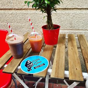 Our Organic shakes and smoothies on offer as well as Vegan ‘Mr Whippy’ in a Gluten Free cone! at The Vegan Street Food Company in Worthing