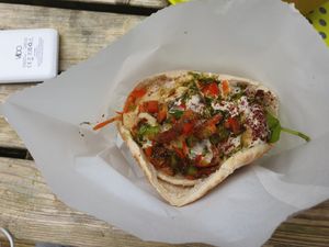 Halloumi pitta at The Chic Pea in Falmouth