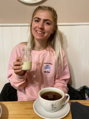 My oat milk frees all the cows from the yard!  at Hells Mouth in Gwithian