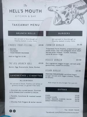 They also have specials and say ask if you want things veganized  at Hells Mouth in Gwithian