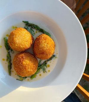 champagne arancini at The Easy Vegan - Food Truck in Denver
