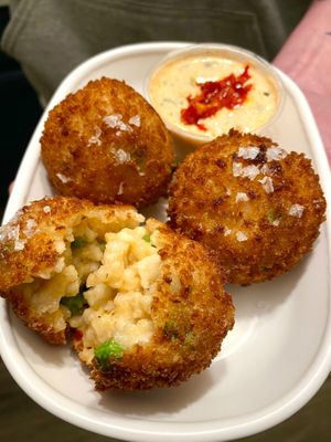 sweet pea arancini at The Easy Vegan - Food Truck in Denver