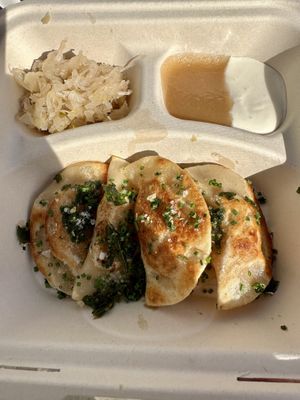 Pumpkin pierogi   at The Easy Vegan - Food Truck in Denver