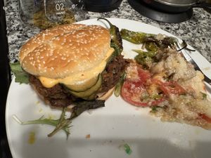 Togarashi Sandwich and Maitake Grits  at The Easy Vegan - Food Truck in Denver