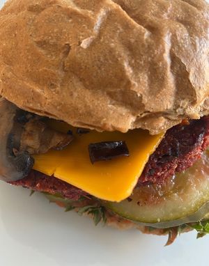 Vegan burger at Halifax Burgers in Koege