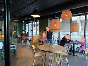 Some of the seatings inside  at Halifax Burgers in Koege