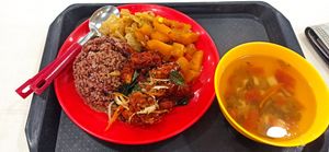 $4.6 Brown rice + 3 dishes free soup at Ci De Xiang 慈德祥 - Gek Poh in West Singapore