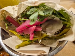 Felafel pocket $13: felafel was quite soft, lots of tahini texture and taste wise, v.thin pita bread at Cairo Takeaway in Newtown