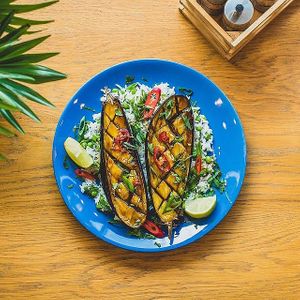 Eggplant with Teriyaky sauce at Nom Nom in Constanta