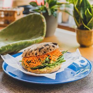 Veggie sandwich at Nom Nom in Constanta