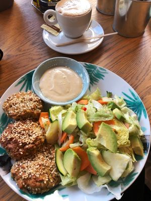 Falafel and lettuce plate  at Nom Nom in Constanta