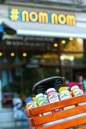 Fresh smoothies at Nom Nom in Constanta