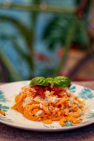 Sweet potato spaghetti at Nom Nom in Constanta