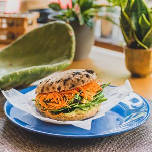 Veggie sandwich at Nom Nom in Constanta