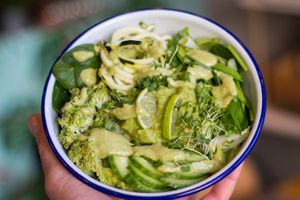 Green bowl at Nom Nom in Constanta