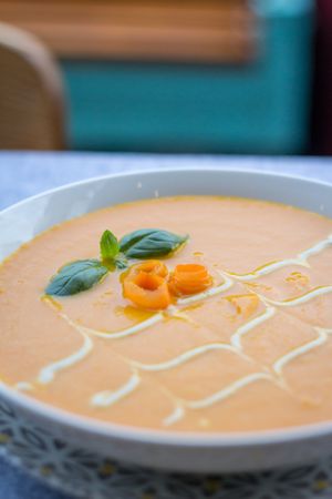 Carrot & ginger soup at Nom Nom in Constanta