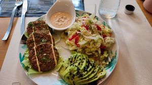 Falafel with salad at Nom Nom in Constanta