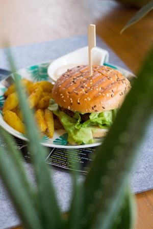 Vegan Burger at Nom Nom in Constanta