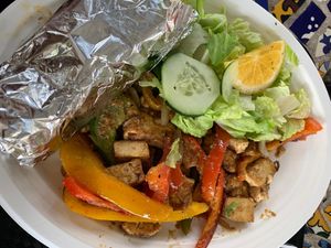Tofu fajitas at Tio's Tacos in Riverside
