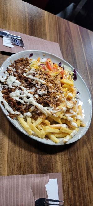 Planted Kebab Teller mit Pommes at Mados Kebap in Uster