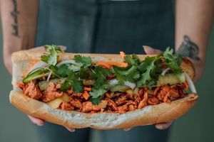 Lemongrass Chick'un Bahn Mi Sub at Nan's Noodle House in Calgary