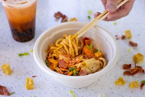 Kimchi udon noodles are an understated classic dish  at Nan's Noodle House in Calgary