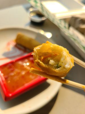 Spring rolls are crispy just lack vegetables. Fillings are mainly vermicelli but...almost empty feel.  at Nan's Noodle House in Calgary