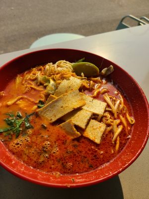 Laksa is good...just the broth is not hot enough even after my sister asked them to make sure it is hot. She spoke from experience. Soup should be steamy hot.  at Nan's Noodle House in Calgary