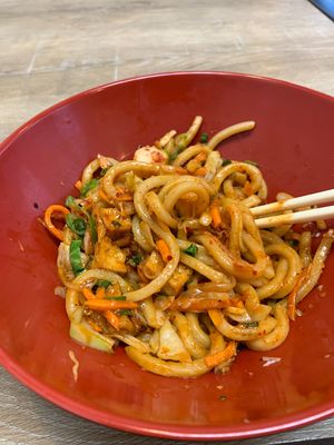 Kimchi udon delish!  at Nan's Noodle House in Calgary