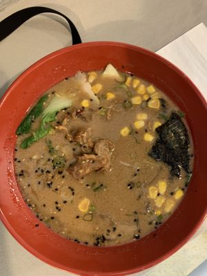Rich miso Ramen vegan chicken  at Nan's Noodle House in Calgary
