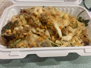 Dan Dan noodles with mock chicken  at Nan's Noodle House in Calgary