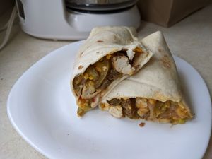 Spicy b-fast burrito at Veg-n in Okemos