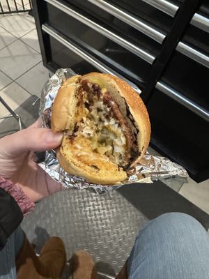 Olive 🫒 burger  at Veg-n in Okemos