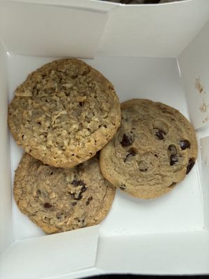 Coconut, chocolate chip and oatmeal raisin cookie   at Veg-n in Okemos