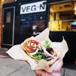 BBQ Honey Mustard Burger at Veg-n in Okemos