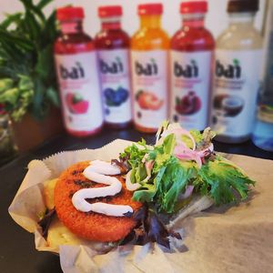 Buffalo Chick'n Sandwich at Veg-n in Okemos