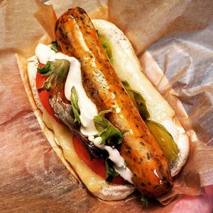 Buffalo Soysage at Veg-n in Okemos