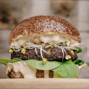 New vegan superfood burger at Submarine burger in Zagreb